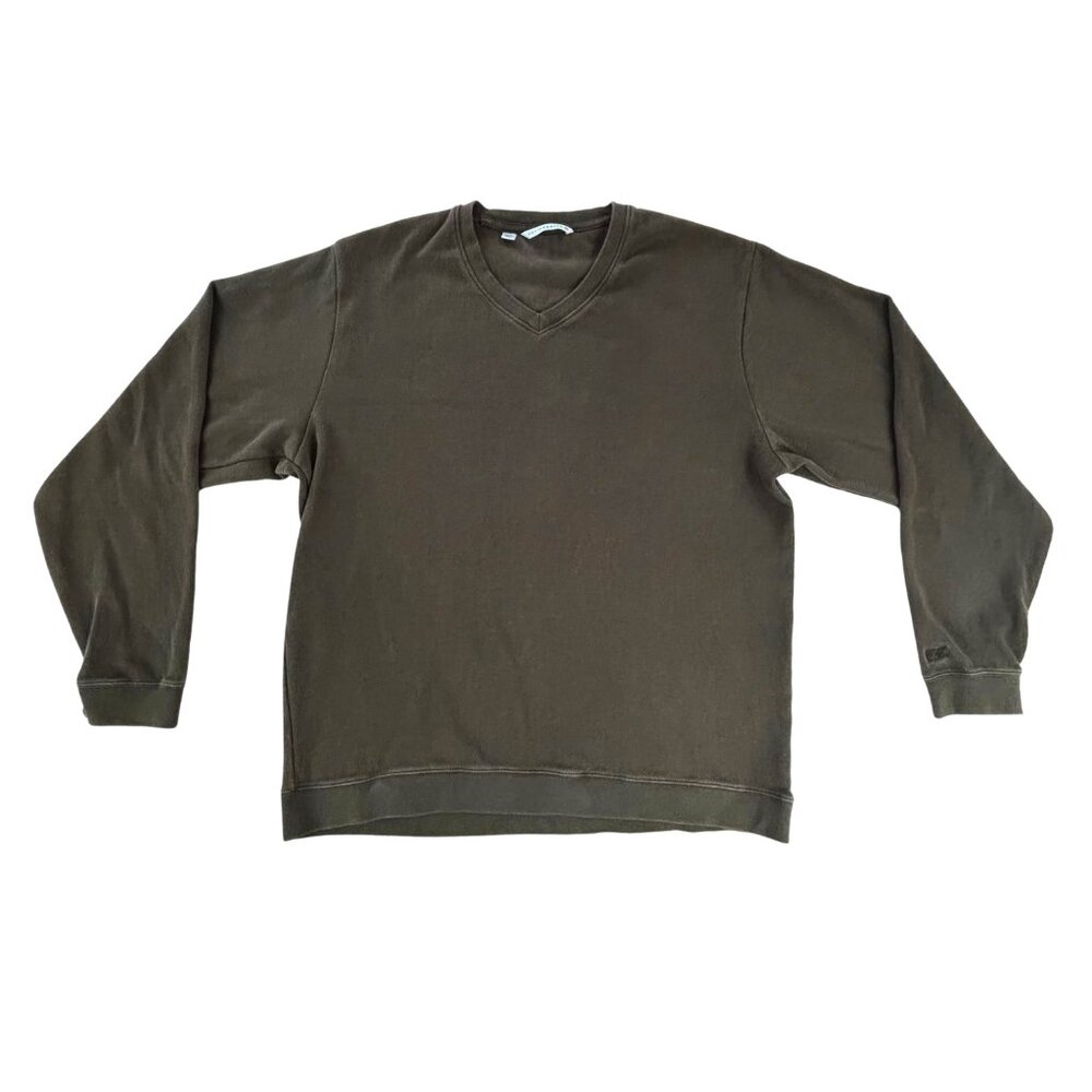 Cutter & Buck Men's V-Neck Pullover 100% Cotton Sweater in Brown Size XL
